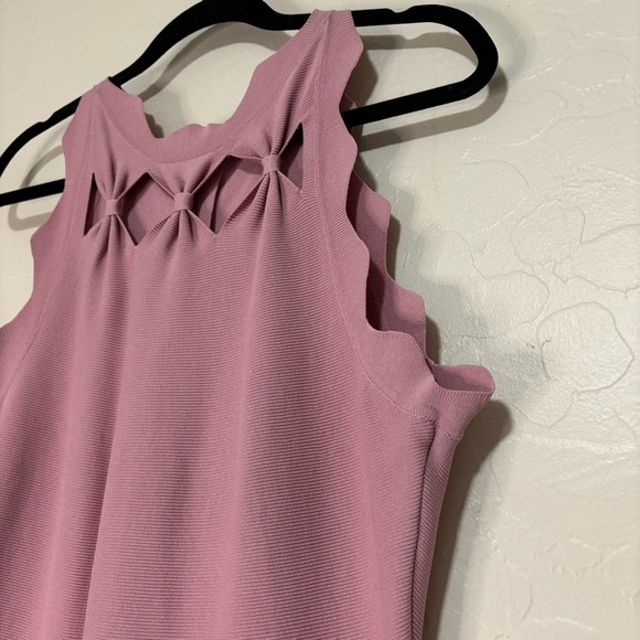 Ted Baker London Cherina Dusty Rose Knit Cutout Skater Fit & Flare Dress Size 3 - Picture 7 of 15